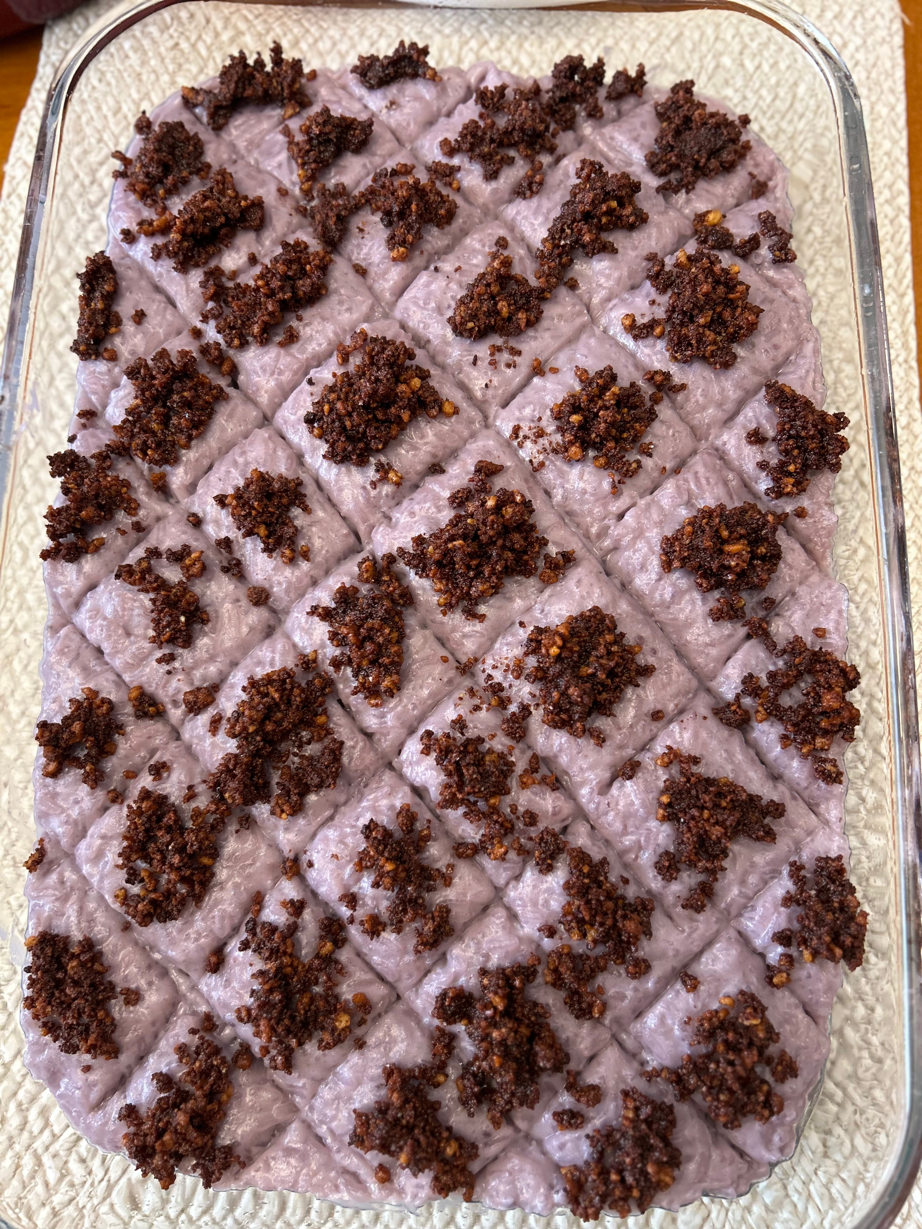 Purple Filipino Rice Cake, Ube Biko, Sinukmani